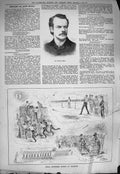 Original Old Antique Print Damaged 1884 Edward Terry Engineers Sports Chatham