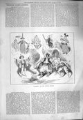 Original Old Antique Print 1890 Aladdin Crystal Palace Theatre Actors Costumes