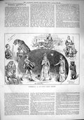 Old Antique Print 1890 Cinderella Covent Garden Theatre Costumes Actors 19th