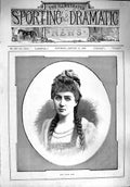 Original Old Antique Print 1890 Portrait Miss Annie Rose Beautiful Lady 19th