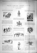 Original Old Antique Print 1890 Story Illustrations What I Heard After A Hunt