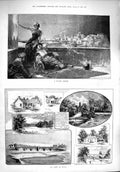 Old Antique Print 1890 Scene Syria Ladies Dumfries Burns Scotland Hotel 19th