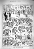 Original Old Antique Print 1890 Country Dance Waiting Music Romance Victorian