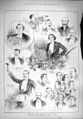 Original Old Antique Print 1890 Bons Freres Banquet Toole Thomas Wetherly 19th