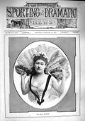 Original Old Antique Print 1890 Portrait Miss Edith Charteris Feathers 19th