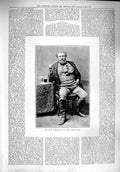 Original Old Antique Print 1890 Portrait Mr John Billington Peerybingle Railway