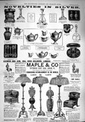 Old Antique Print 1890 Advertisement Maple Co Lamps Silver Godwin London 19th