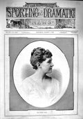 Original Old Antique Print 1890 Portrait Miss Helen Capet Beautiful Lady 19th
