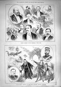 Old Antique Print 1890 Dinner Corinthian Yacht Club Theatre Woolwich Love 19th