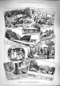 Original Old Antique Print 1890 Trip India Sporting Prospecting Natives Wallah