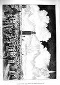 Original Old Antique Print 1890 Brock Benefit Crystal Palace Voyage North Pole