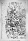 Original Old Antique Print 1890 Horses Men Policeman Discussing Leger Sport