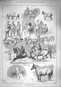 Original Old Antique Print 1890 Cardiff Horse Show Lewis Monmouth Judges 19th