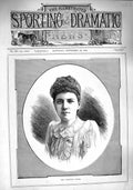 Original Old Antique Print 1890 Portrait Miss Christine Mayne Lady Woman 19th