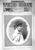 Original Old Antique Print 1890 Portrait Miss Lillian Hingston Lady Woman 19th