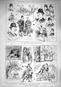 Original Old Antique Print 1890 Army Athletics Charlton Tableaux Vivants Marlow