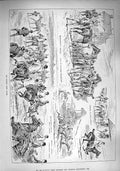 Original Old Antique Print 1890 Middle Park Plate Newmarket Hacks Horses Sport