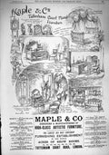 Original Old Antique Print 1890 Maple Furniture Tottenham Court Road London