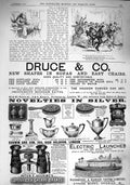 Original Old Antique Print 1890 Druce Sofas Easy Chair Copenhagen Cherry Brandy