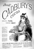 Antique Old Print *3295 1890 Advertisement Cadbury'S Cocoa Drinking Chocolate