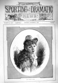 Original Old Antique Print 1890 Portrait Miss Attalie Claire Lady Woman 19th