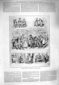 Original Old Antique Print 1890 Robert Macaire Burlesque Kirkee India Theatre