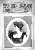 Original Old Antique Print 1890 Portrait Miss Emily Fitzroy Beautiful Lady 19th