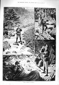 Old Antique Print 1890 Trout Fishing Norway Angling River Fishermen Fish 19th