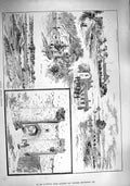 Original Old Antique Print 1890 Angling Amberley Fishing Railway Station River