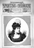 Original Old Antique Print 1890 Portrait Miss Florence Bilton Lady Woman 19th