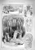 Old Antique Print 1890 Antony Cleopatra Princess Theatre Caesar Octavia 19th