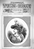 Original Old Antique Print 1890 Portrait Miss Kate Barry Beautiful Lady 19th