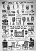 Original Old Antique Print 1890 Hancock Gsmith Silversmith Maple Furniture 19th