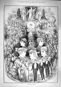 Original Old Antique Print 1890 Dream Fashion Ladies Men Dresses Suit Victorian