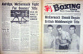 Original Old Vintage Print Boxing 1962 Mccormack Downes Aldridge Scott Edwards