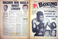 Original Old Vintage Print Boxing 1961 Patterson Cooper London Machen Mancini