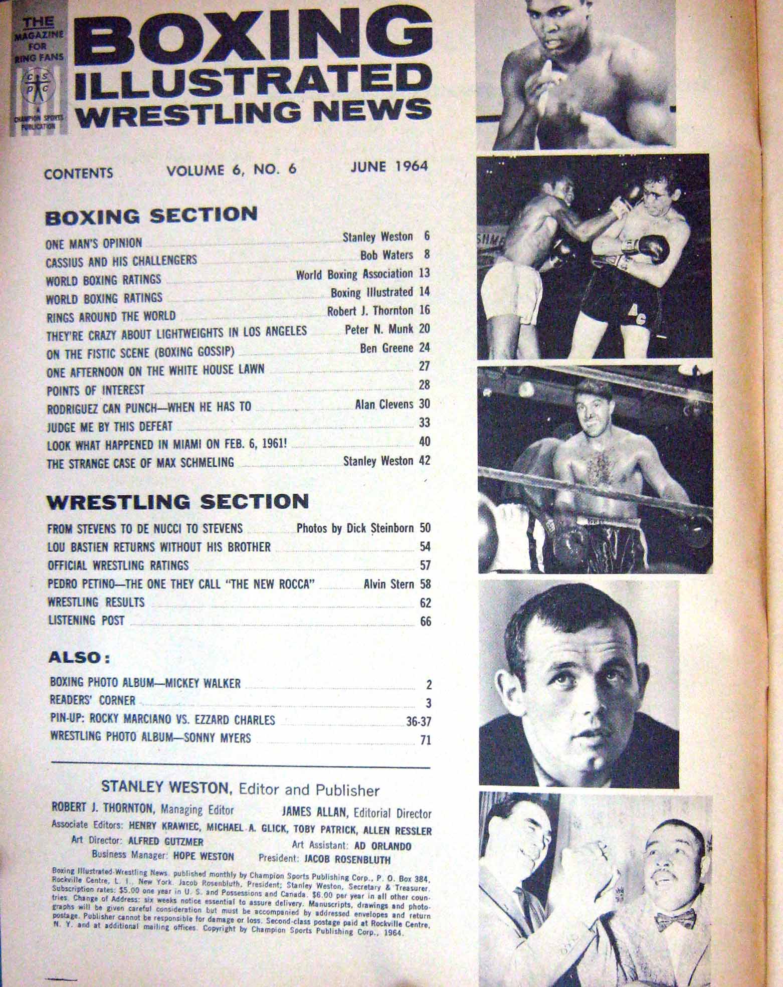 Original Old Vintage Print Boxing 1964 Williams Machen Patterson Jones Johnson