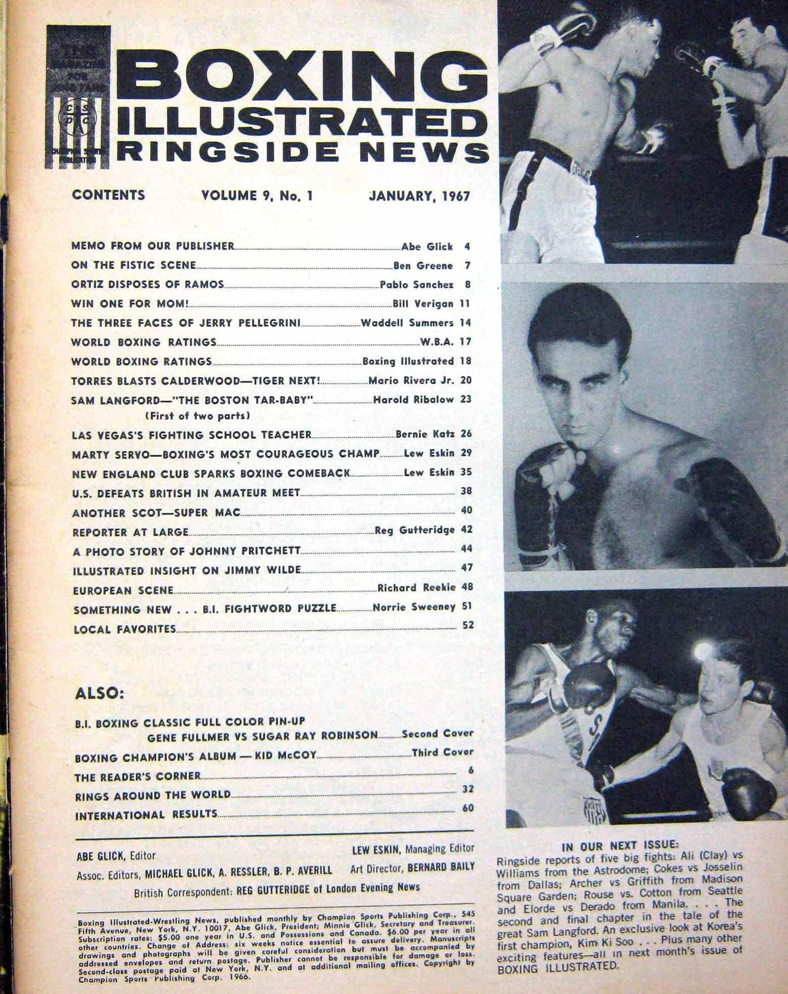 Old Vintage Print Boxing 1967 Torres Calderwood Langford Riccitelli Chiba 20th