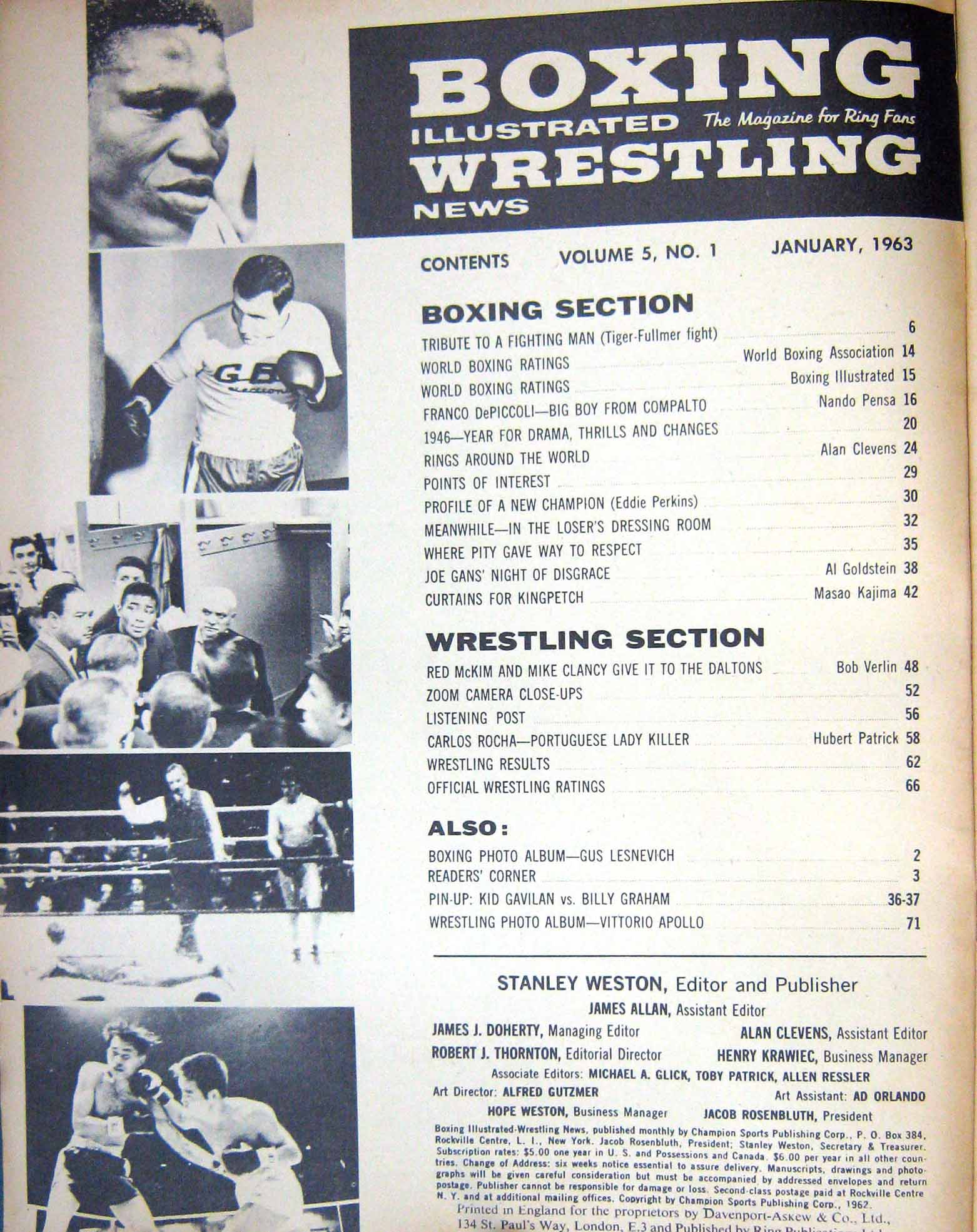 Original Old Vintage Print Boxing 1963 Gans Mcgovern Patterson Tunney Gorman