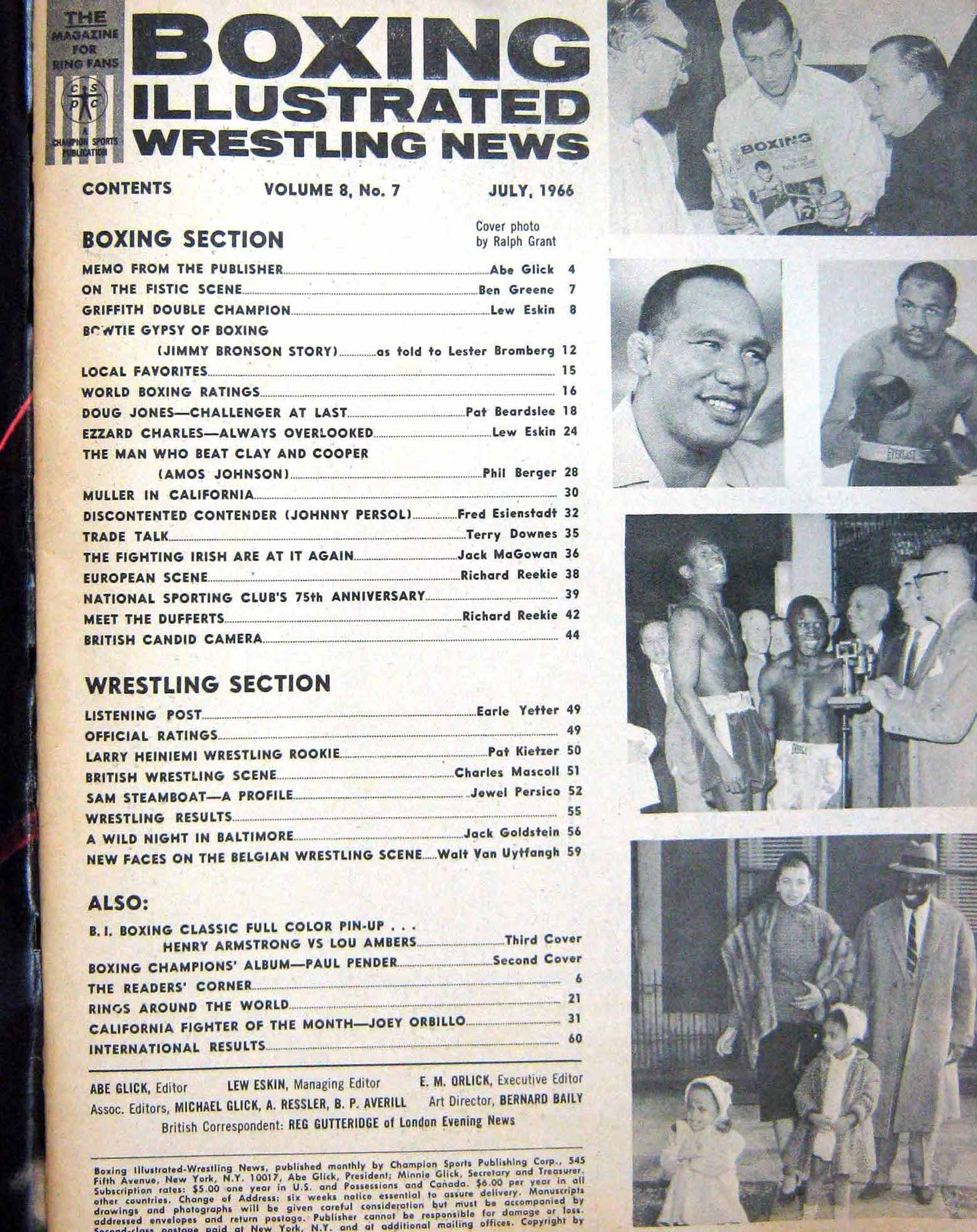 Original Old Vintage Print Boxing 1966 Johnson Jones Persol Ali Cooper Downes