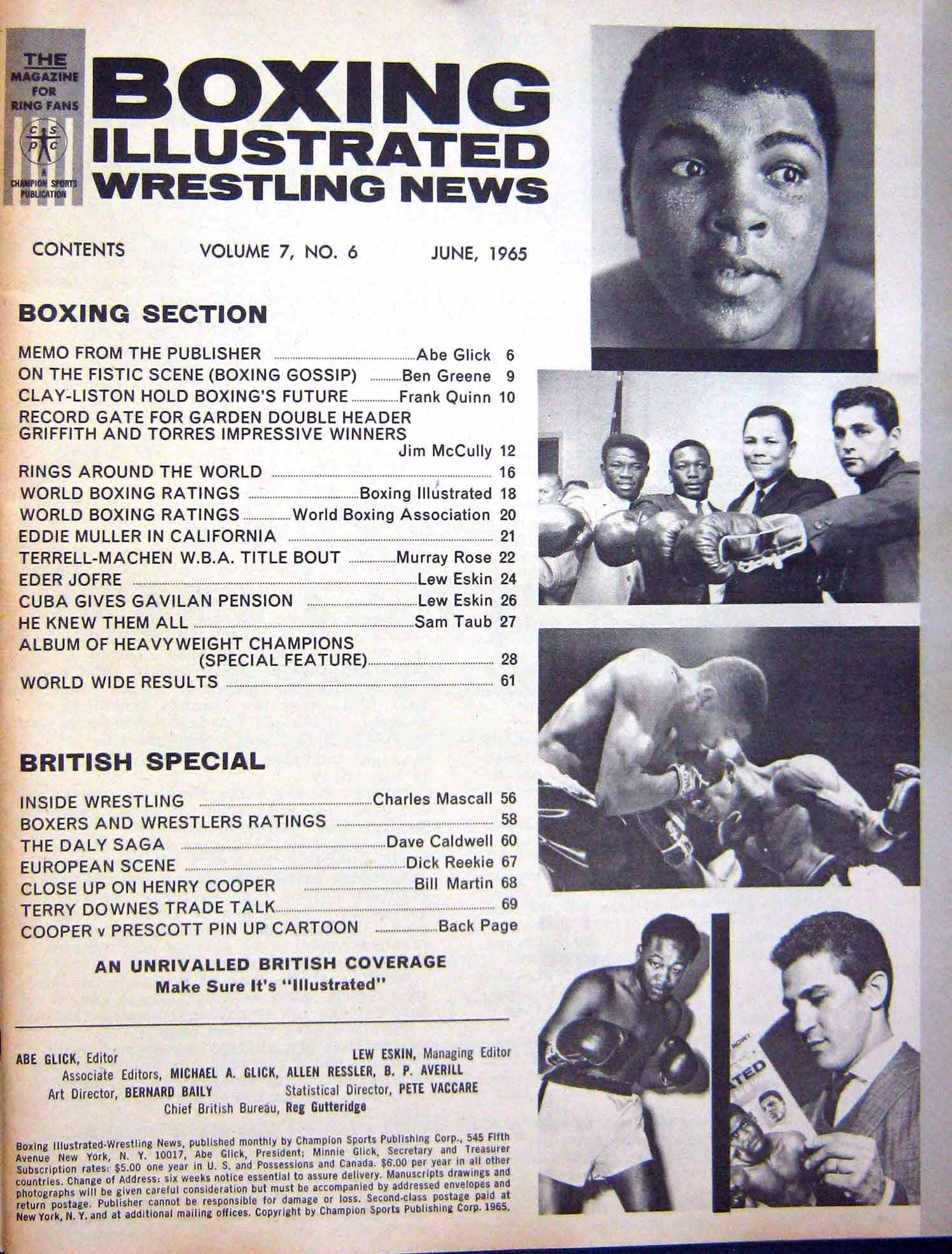 Old Vintage Print Boxing 1965 Sullivan Jeffries Johnson Dempsey Coooper 20th