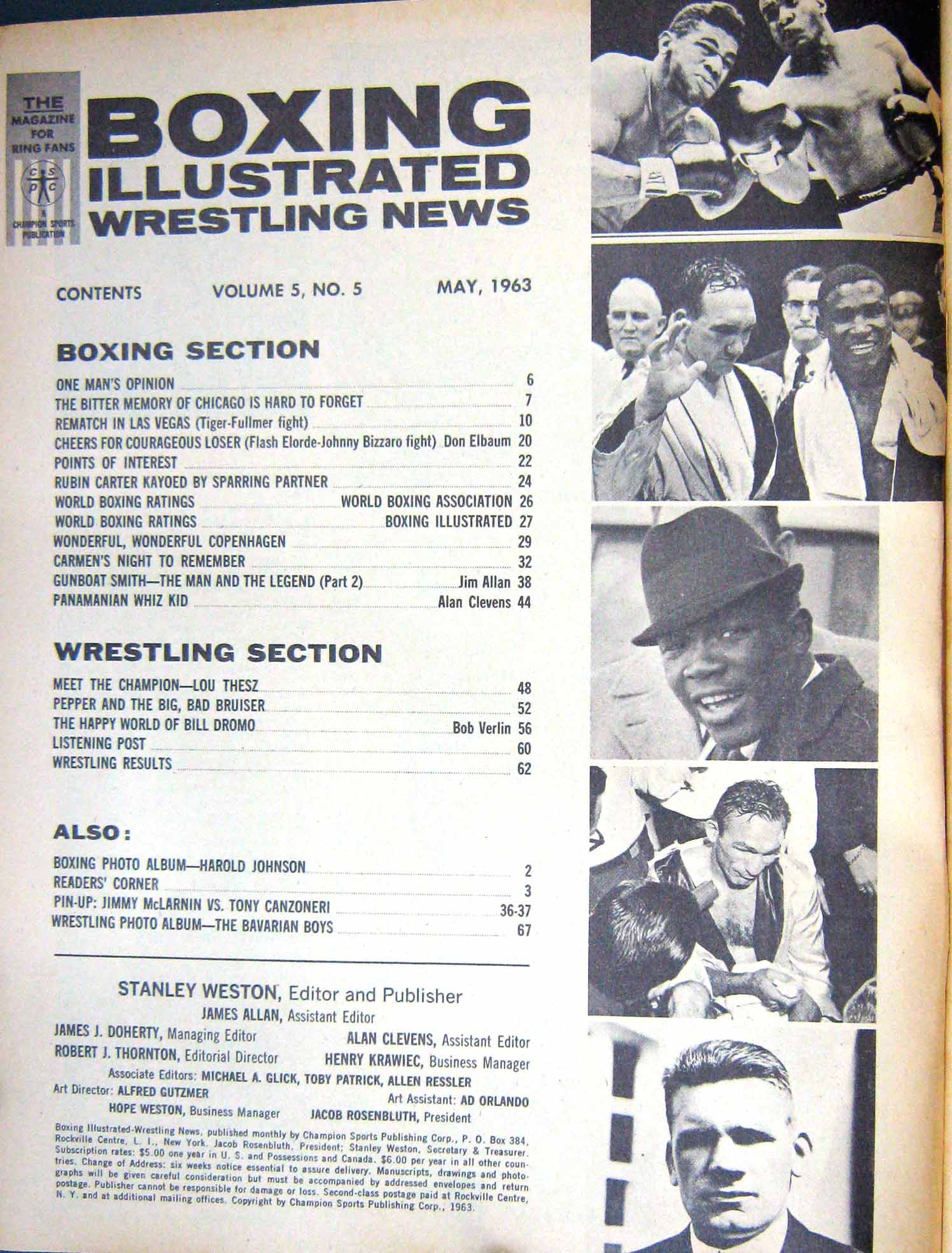 Old Vintage Print Boxing 1963 Patterson Mclarnin Tony Canzoneri Robinson 20th