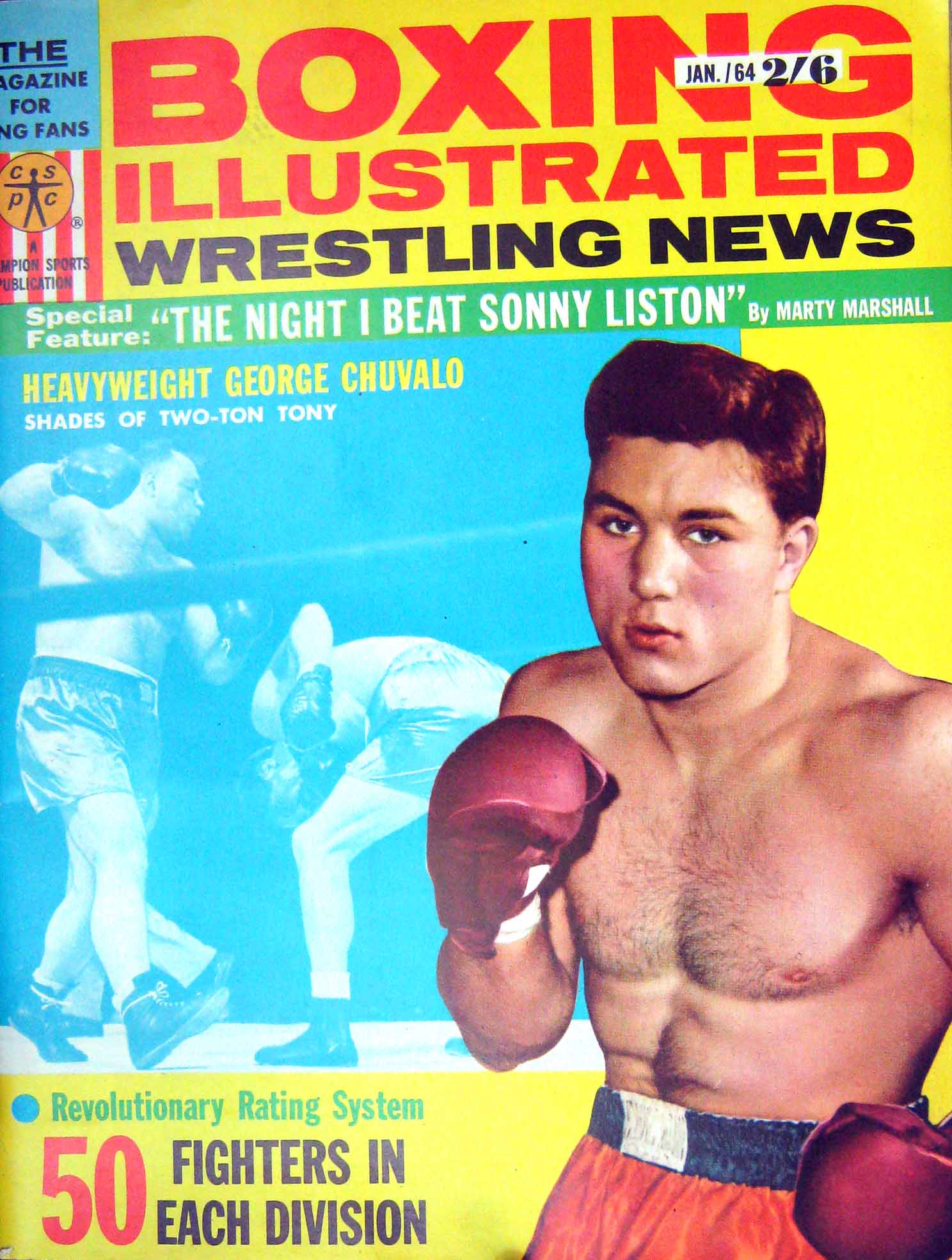 Original Old Vintage Print Boxing 1964 Chuvalo Liston Laurent Lamotta Home Gym