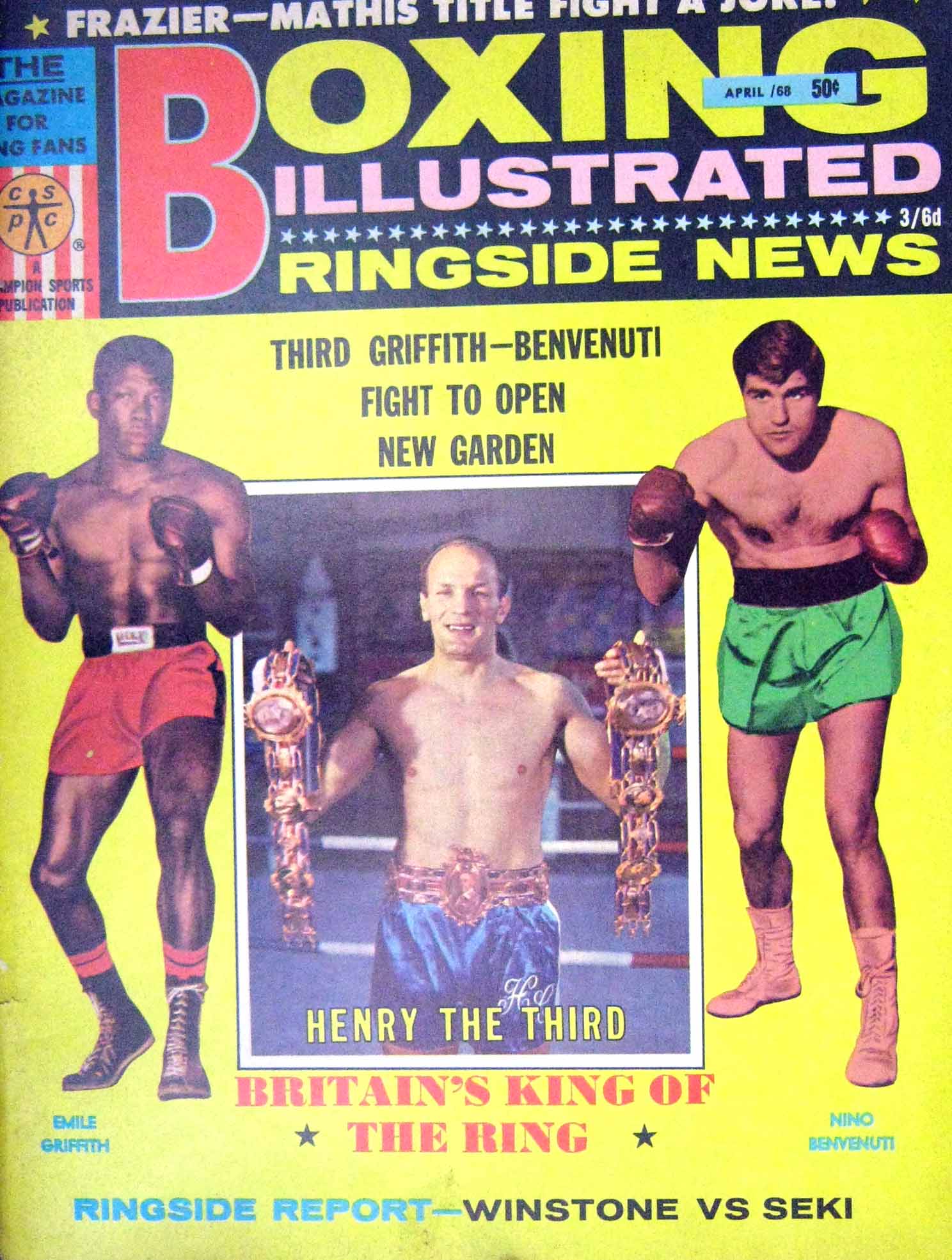 Old Vintage Print Boxing 1968 Griffith Benvenuti Melio Apostoli Scalzo 20th
