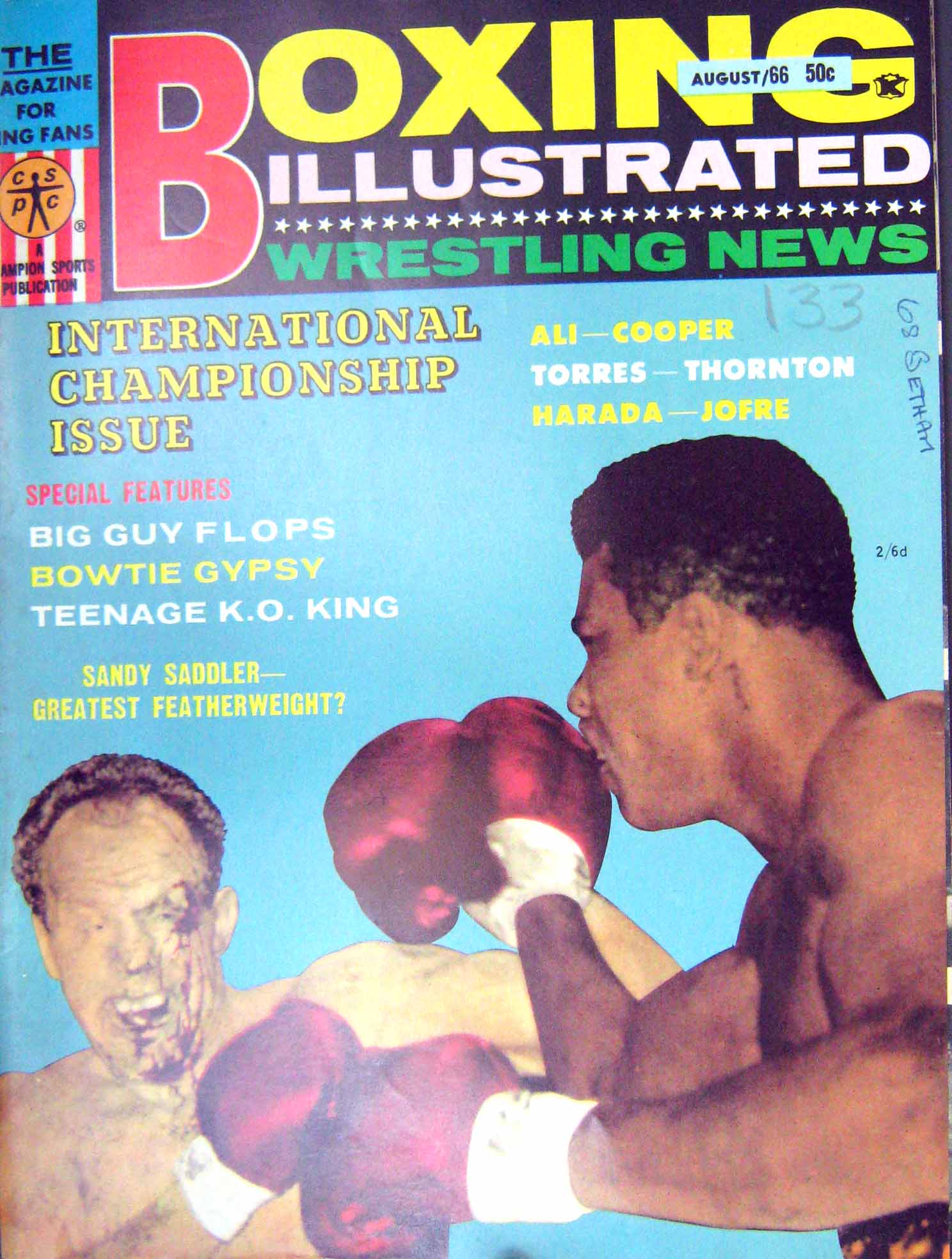 Old Vintage Print Boxing 1966 Ali Cooper Torres Jofre Miller Saddler Pep 20th