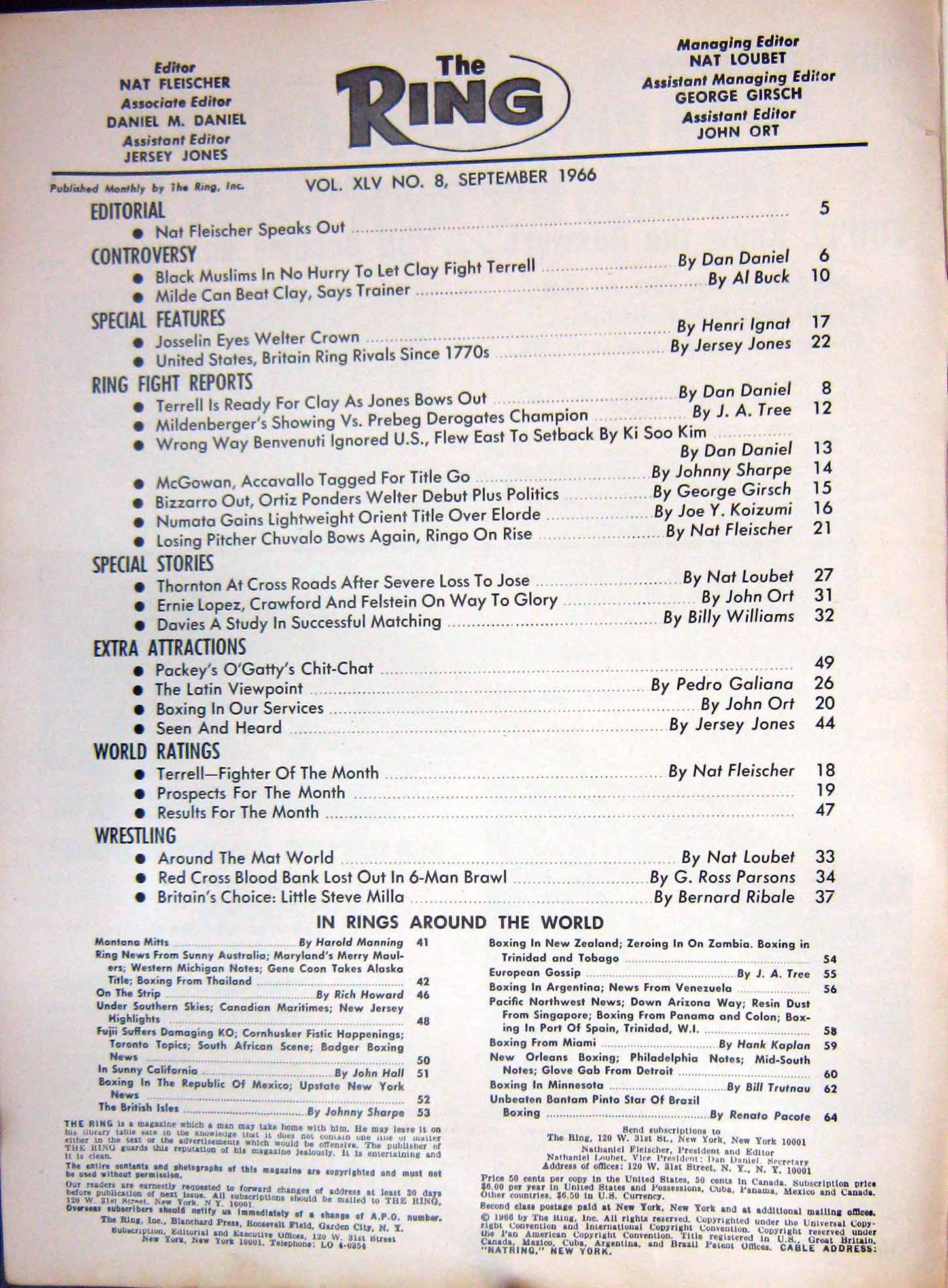 Old Vintage Print Boxing 1966 Jean Josselin Terrell Laye Etchison Mauler 20th