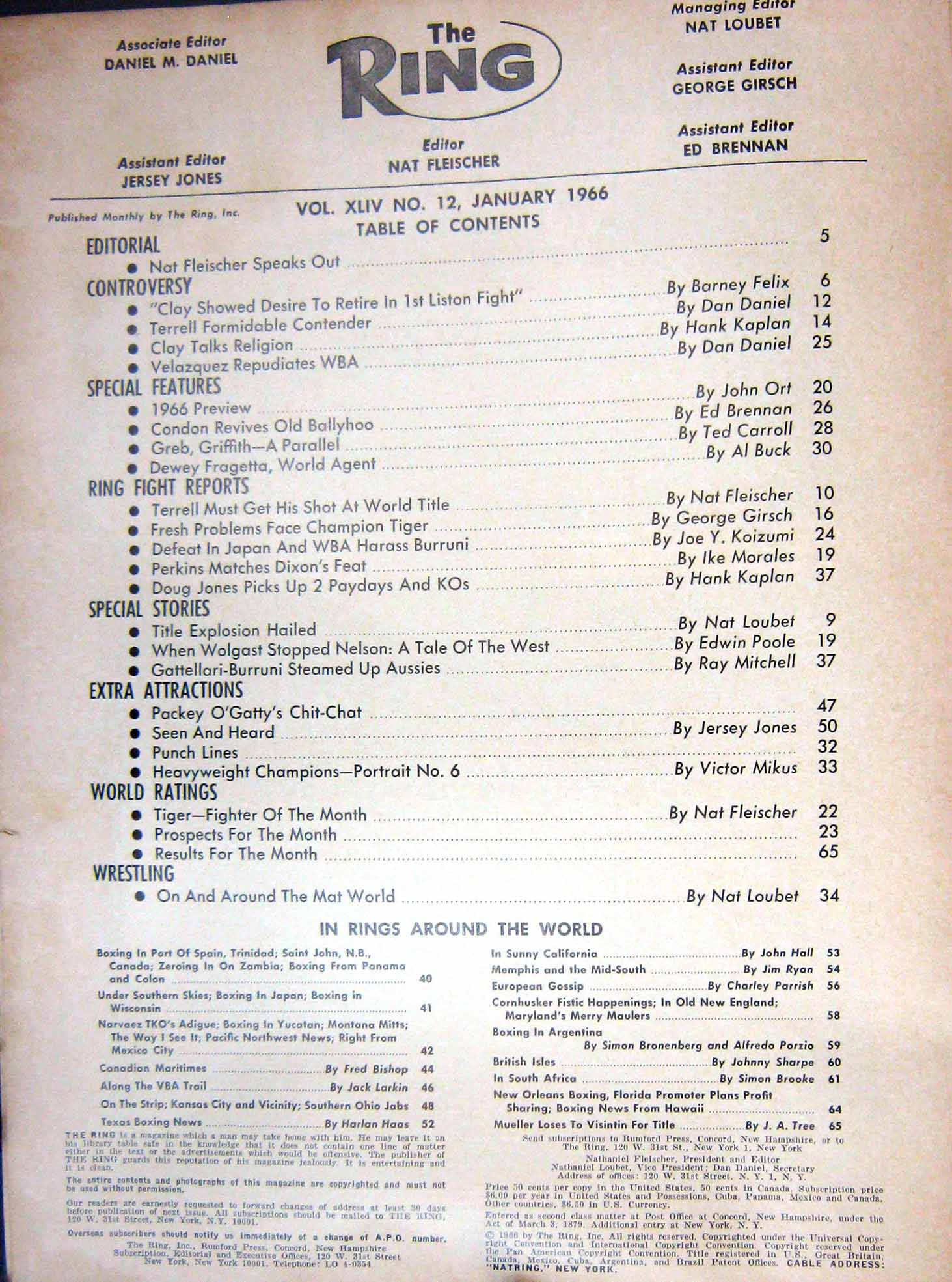 Old Vintage Print Boxing 1966 Cassius Clay Swift Akins Fleischer Stevens 20th