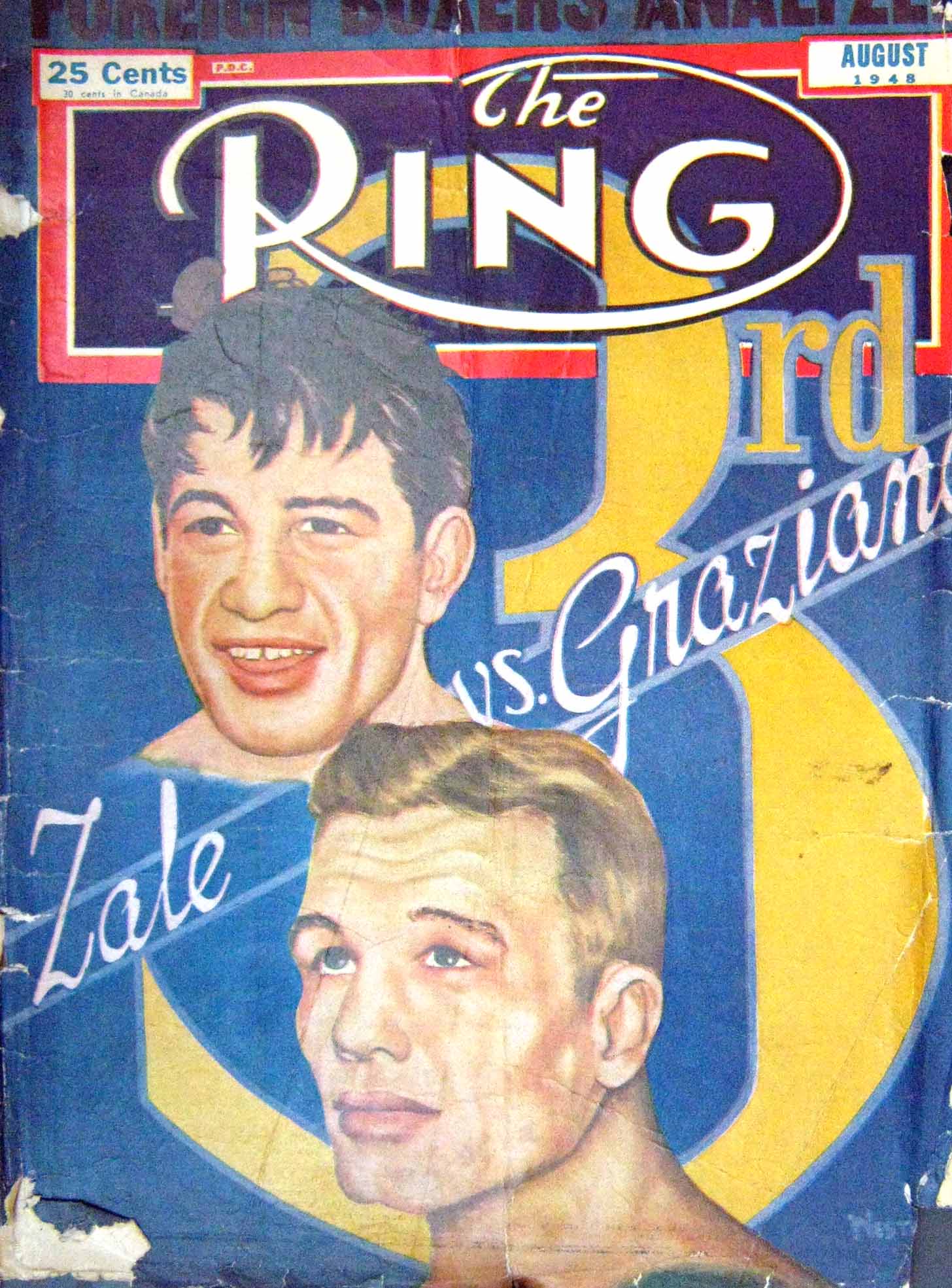 Antique Old Print Boxing 1948 Zale Graziano Atlas Turpin Sugar Carruthers 20th