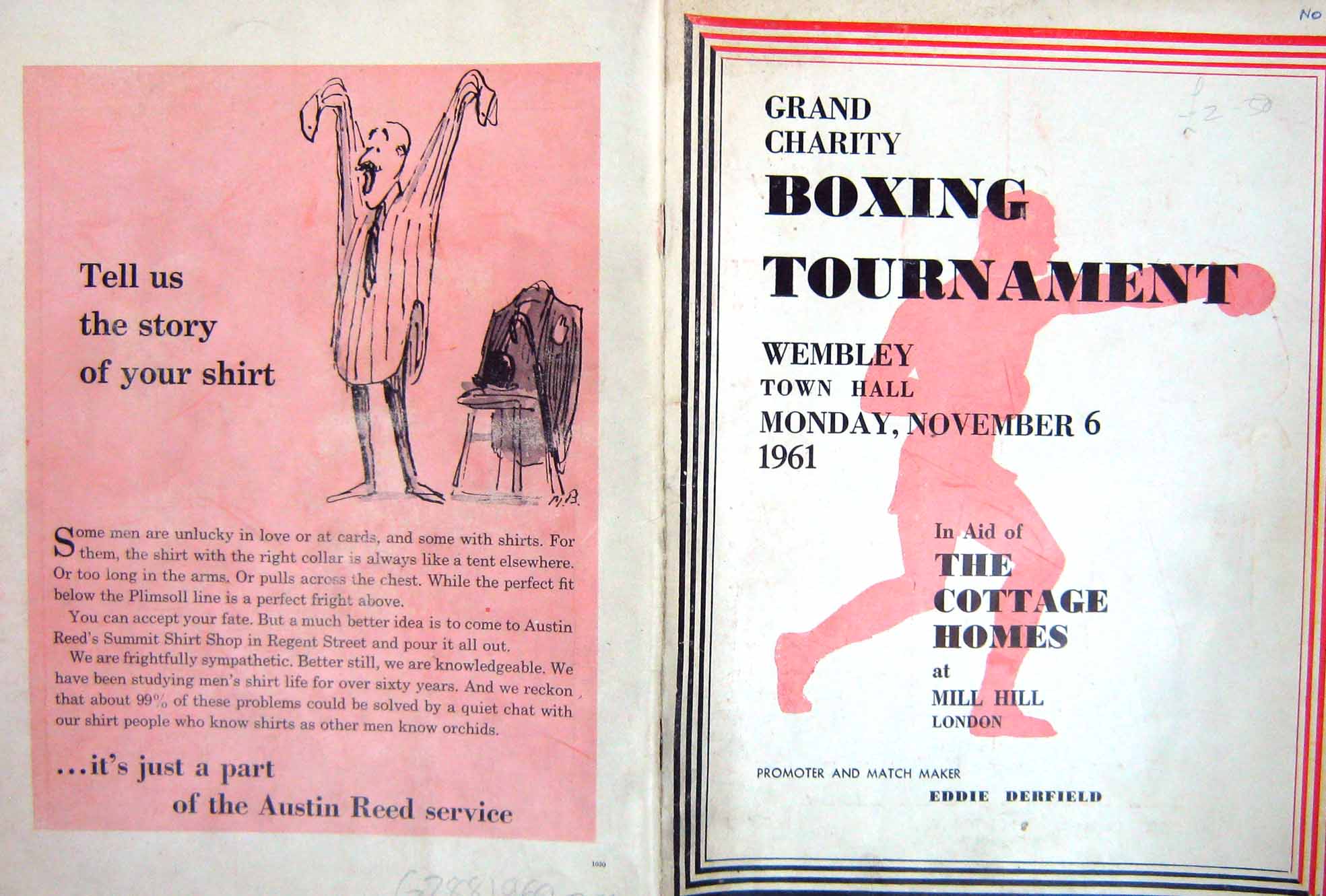 Old Boxing 1961 Programme Joe Bell Andy Barry Simms Bell West Beeston 20th