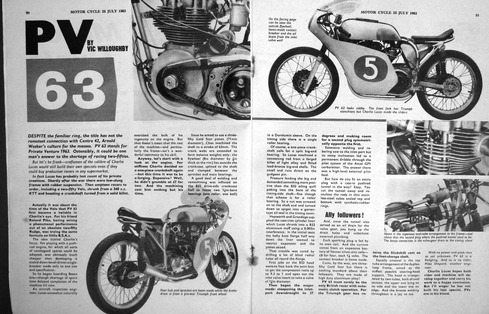 Old Vintage Print Motor Cycle 1963 Honda 305 Super Twin Sport Lucas Lamp 20th